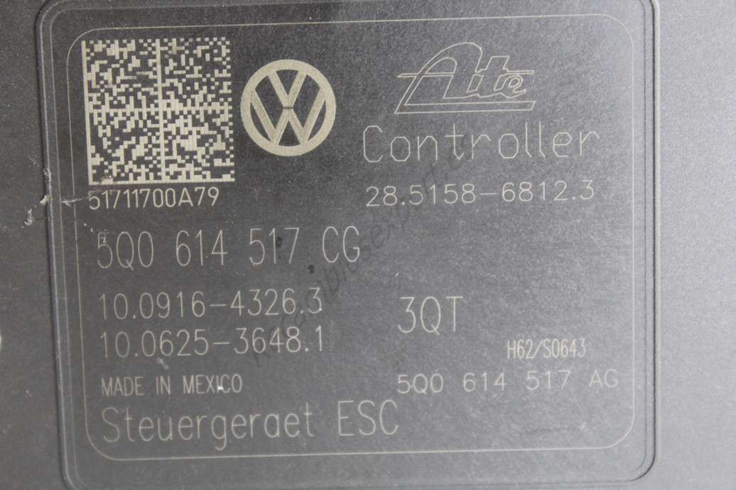 ABS VW Seat Skoda 5Q0614517CG 5Q0 614 517 CG Ate 10022009984 10.0220-0998.4 10091643263 10.0916-4326.3 10062536481 10.0625-3648.1 - Imagen 2