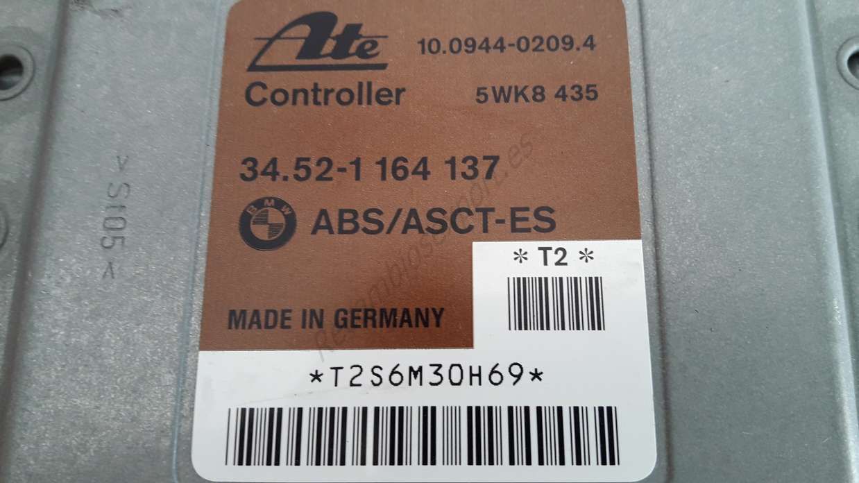 Centralita ABS ASCT-ES BMW E36 Z3 34521164137 34.52-1 164 137 ATE 5WK8435 5WK8 435 - Imagen 2