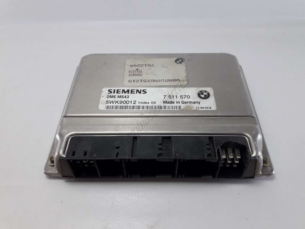 Centralita del motor BMW 7511570 7 511 570 SIEMENS DME MS43 5WK90012 INDEX 04
