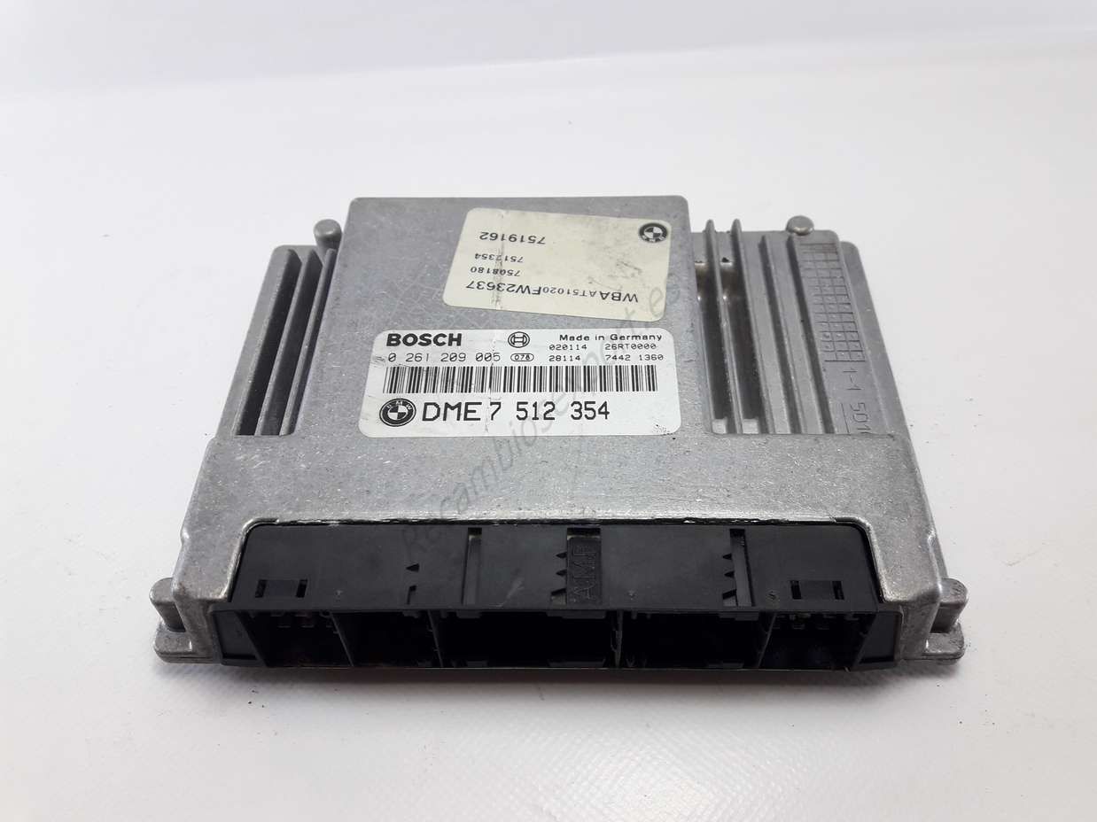 Centralita del motor BMW E46 DME 7512354 7 512 354 DME7512354 BOSCH 0261209005 0 261 209 005 26RT0000