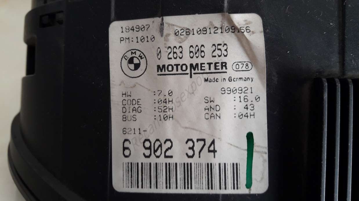 Cuadro de instrumentos BMW E46 62116902374 6902374 6 902 374 BOSCH 0263606253 0 263 606 253 - Imagen 2