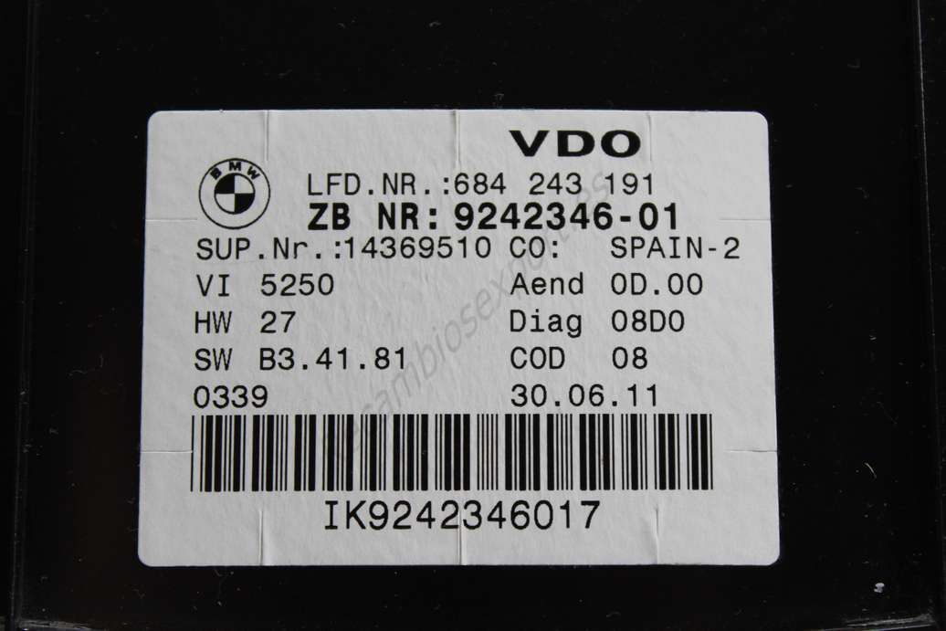 Cuadro de instrumentos BMW X1 E84 3 E90 E91 E92 E93 924234601 9242346-01 684243191 684 243 191 - Imagen 2
