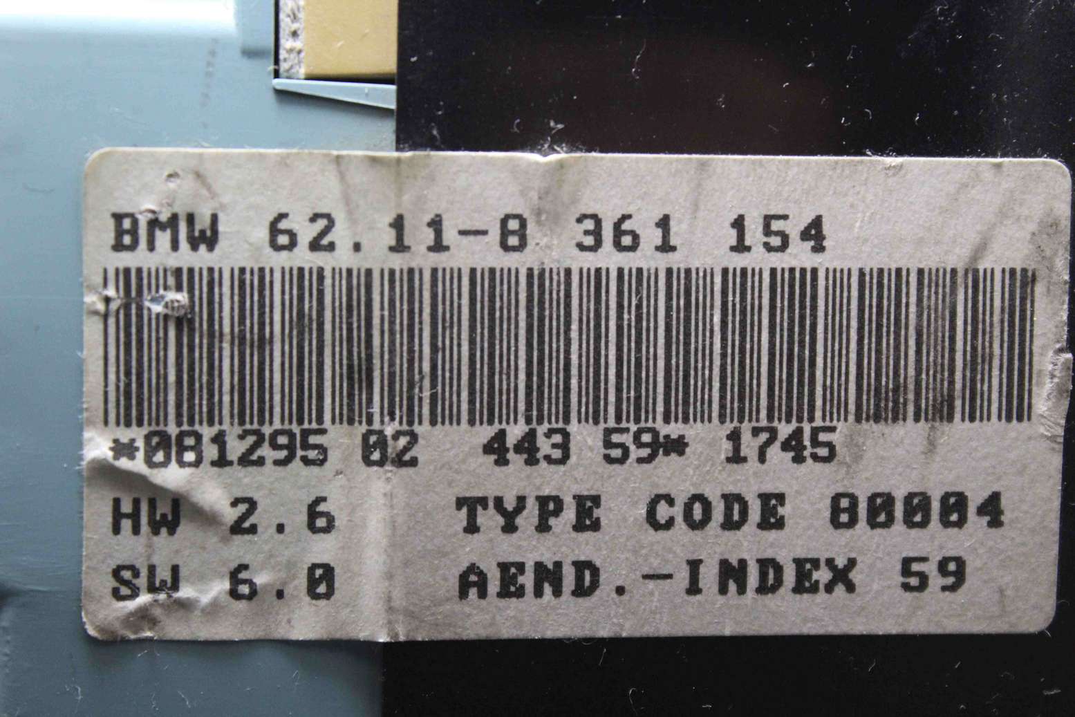Cuadro de instrumentos BMW E36 62118361154 62.11-8 361 154 VDO 110008654011A 110.008.654/011 A - Imagen 4