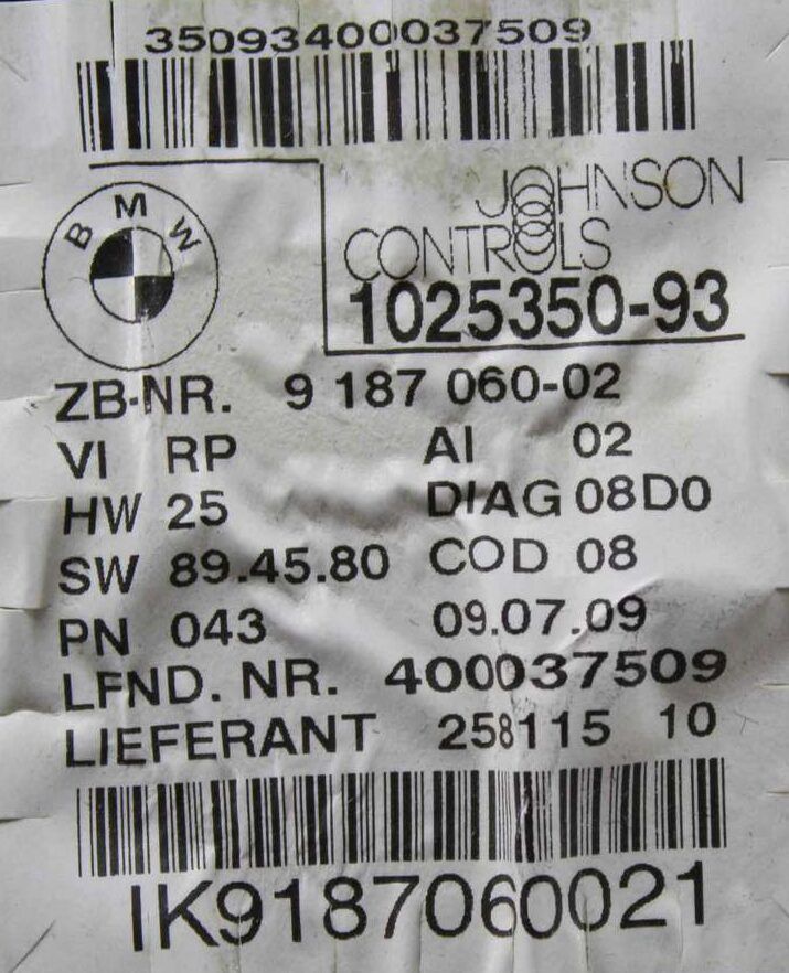 Cuadro de instrumentos BMW E90 E91 918706002 9 187 060-02 9187060-02 102535093 1025350-93 400037509 - Imagen 3