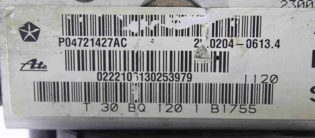 Modulo ABS Chrysler Voyager P04721427AC 04686702AAC 04686702AA C 25020406134 25.0204-0613.4 ATE 10051181861 10.0511-8186.1 25094601973 25.0946-0197.3 - Imagen 3