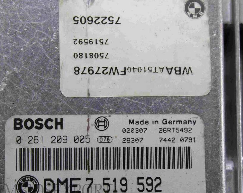 Centralita del motor BMW E46 DME7519592 DME 7 519 592 7519592 BOSCH 0261209005 0 261 209 005 - Imagen 2