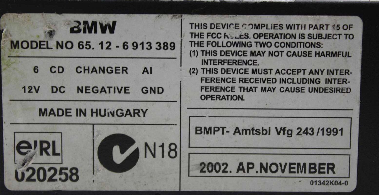 Cambiador de CD BMW E39 E46 E53 8364931 8 364 931 65126913389 65.12-6 913 389 - Imagen 4