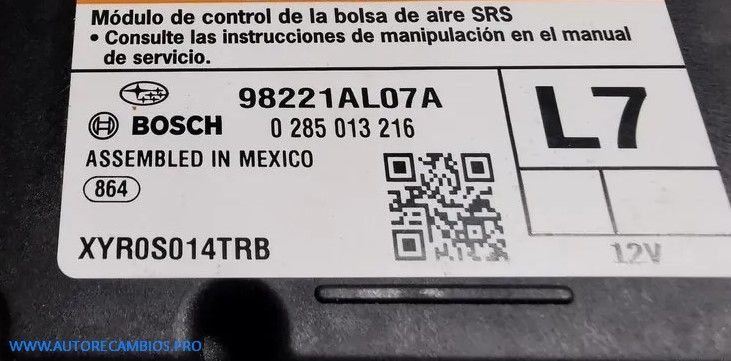 SUBARU OUTBACK CENTRALITA AIRBAG 98221AL07A, 0285013216