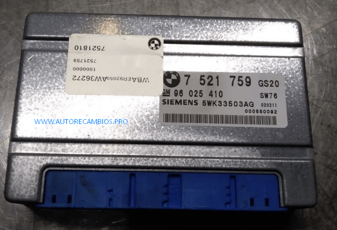 BMW SERIE 3 E 46 DIESEL CENTRALITA CAJA CAMBIO MANUAL 2000CM3/ 150CV CENTRALITA BMW 3 E46 7521759/ 5WK33503AG / 96025410 - Imagen 2