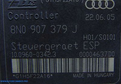 ABS Hydraulikblock Audi TT 8N0614517H 10020600354 8N0907379J 10096003423 - Imagen 2