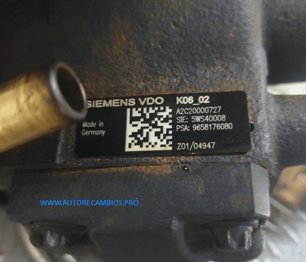BOMBA INYECTORA Ford FIESTA V (JH_, JD_) 1.4 TDCi F6JB 9658176080 5WS40008 - Imagen 2