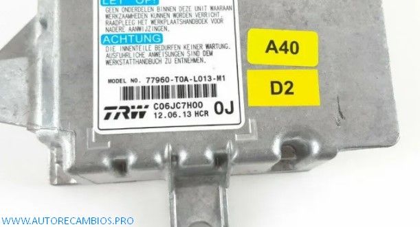 HONDA CR-V UNIDAD DE CONTROL/MÓDULO DEL AIRBAG 77960T0AL013M1 C06JC7H00 77960T0AL013M1