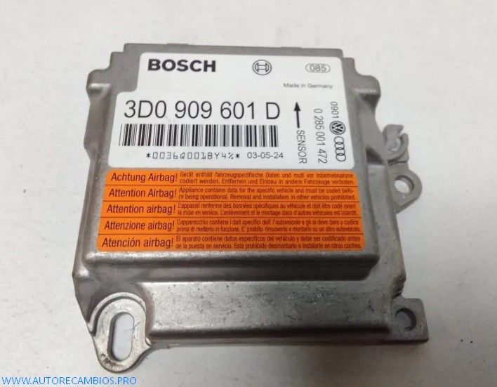VOLKSWAGEN PHAETON UNIDAD DE CONTROL/MÓDULO DEL AIRBAG 3D0909601D 0285001472 KBD4058068