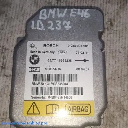 UNIDAD DE CONTROL DE AIRBAG BMW 3 (E46) 65776933236 0285001681