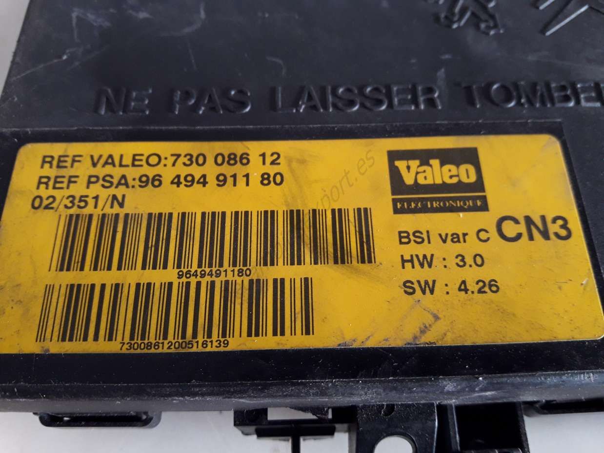 BSI Caja de fusibles Citroen Xsara 9649491180 96 494 911 80 VALEO 73008612 CN3 - Imagen 2