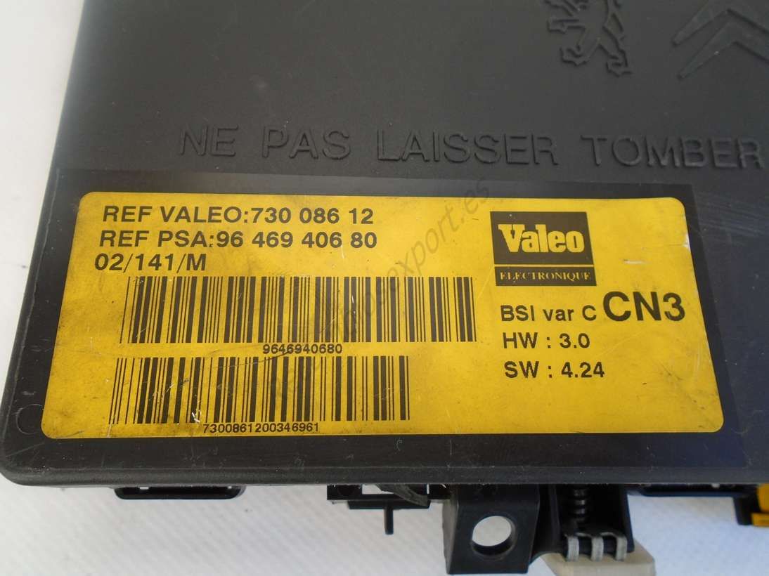 BSI Caja de fusibles Citroen Xsara II 2 VALEO CN3 9646940680 96 469 406 80 73008612 730 086 12 - Imagen 2