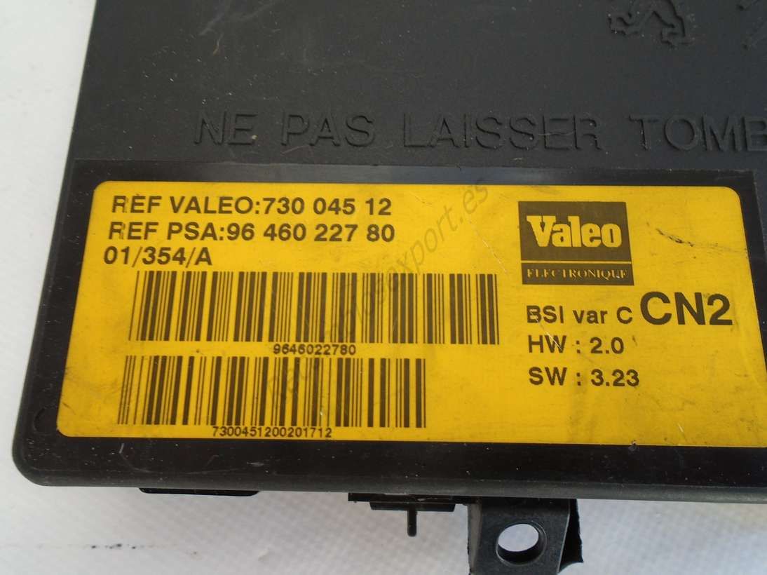 BSI Caja de fusibles Citroen Xsara Peuegot CN2 9646022780 96 460 227 80 VALEO 73004512 730 045 12 - Imagen 2