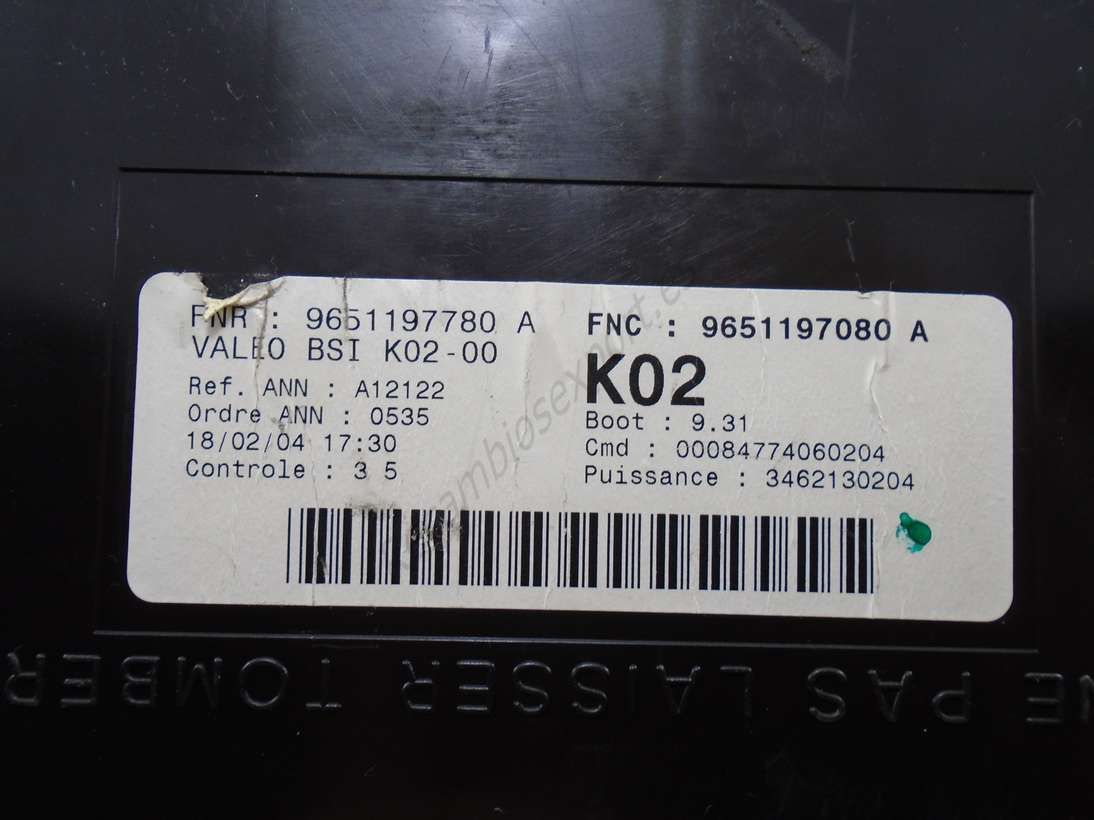 Bsi caja de fusibles peugeot citroen 9651197780a 9651197780 a 9651197080a 9651197080 a k02 - Imagen 2