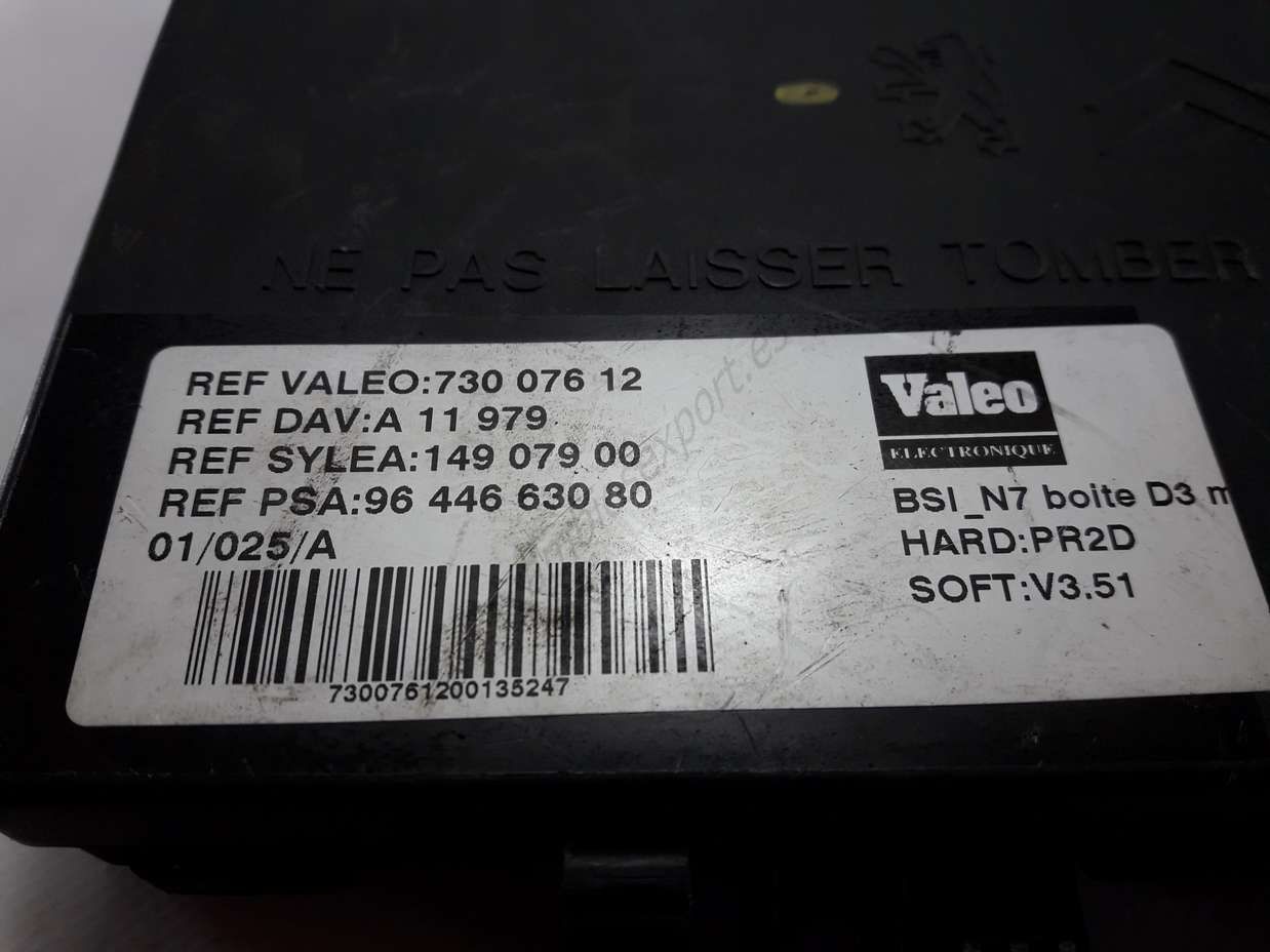 Caja de fusibles Citroen Xsara 9644663080 96 446 630 80 VALEO 73007612 BSI_N7 D3 - Imagen 2
