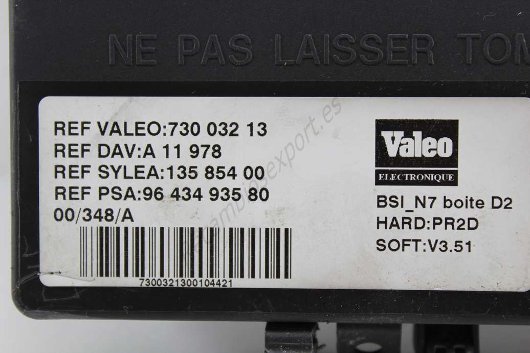 Caja de fusibles Grupo PSA Peugeot Citroen 9643493580 96 434 935 80 VALEO 73003213 730 032 13 - Imagen 2