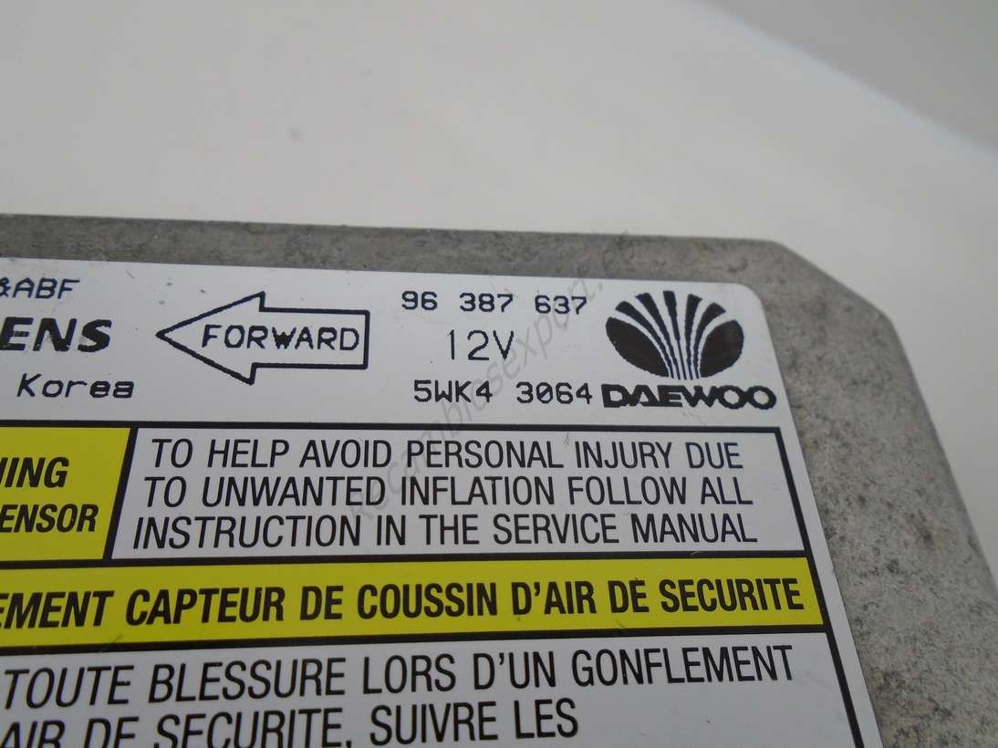 Centralita Airbag Daewoo Lanos 96387637 96 387 637 SIEMENS 5WK43064 5WK4 3064 - Imagen 2