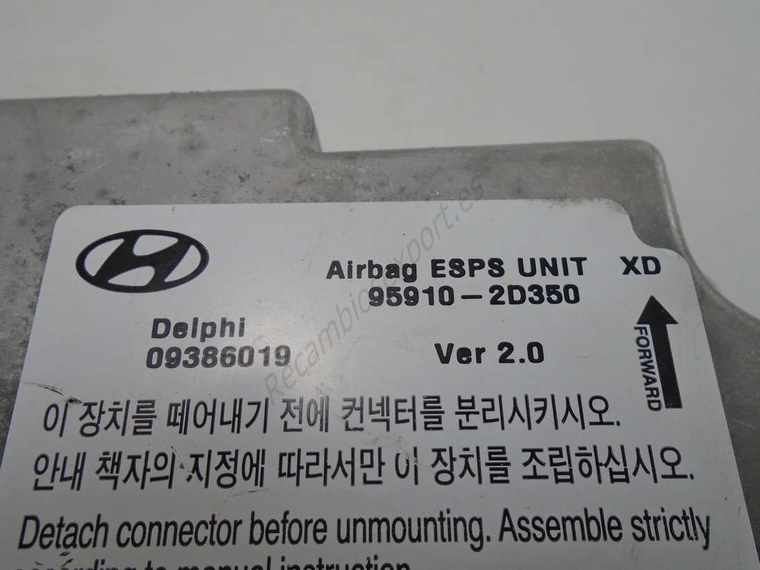 Centralita Airbag Hyundai Elantra 959102D350 95910-2D350 Delphi 09386019 - Imagen 2