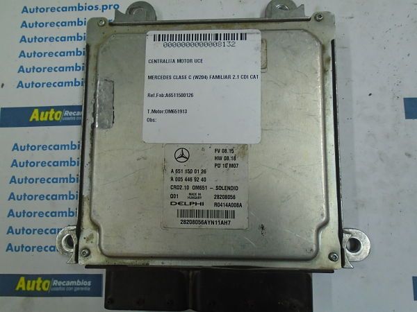 CENTRALITA MOTOR UCE MERCEDES CLASE C A0054469240 A6511500126