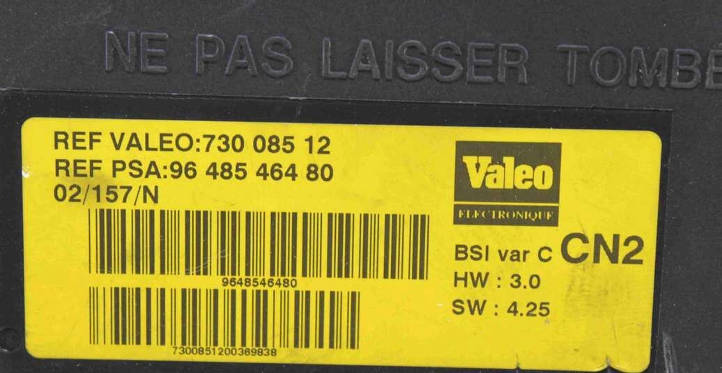 Caja de fusibles Citroen Xsara 9648546480 96 485 464 80 Valeo 73008512 730 085 12 - Imagen 2