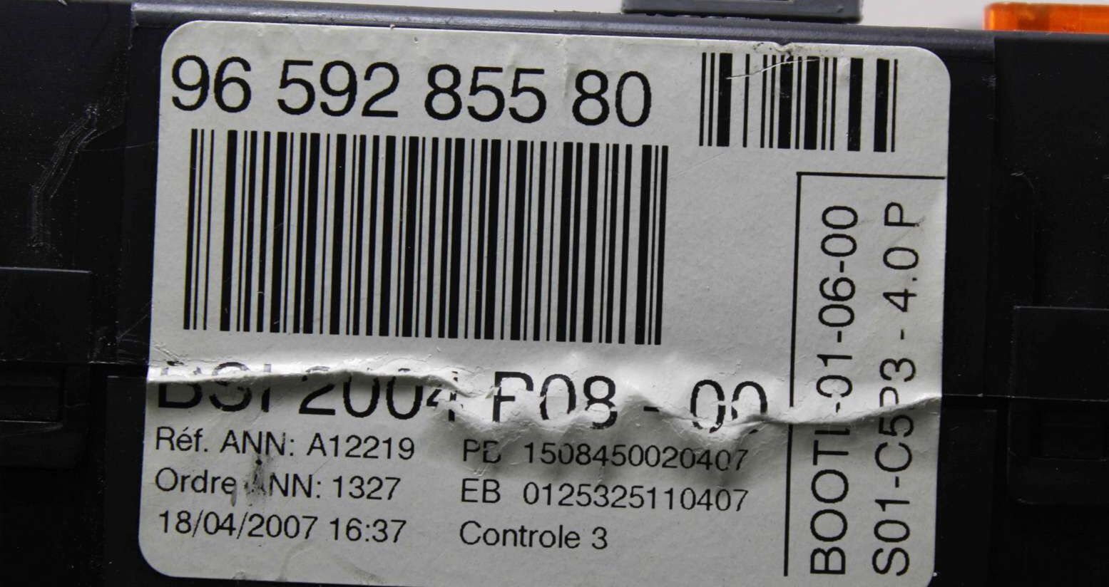 Caja de fusibles Peugeot 207 Citroen C4 9659285580 96 592 855 80 BSI2004P0800 BSI 2004 P08-00 BOOTL010604 BOOTL-01-0604 S01C5P340P S01-C5P3-40P - Imagen 2