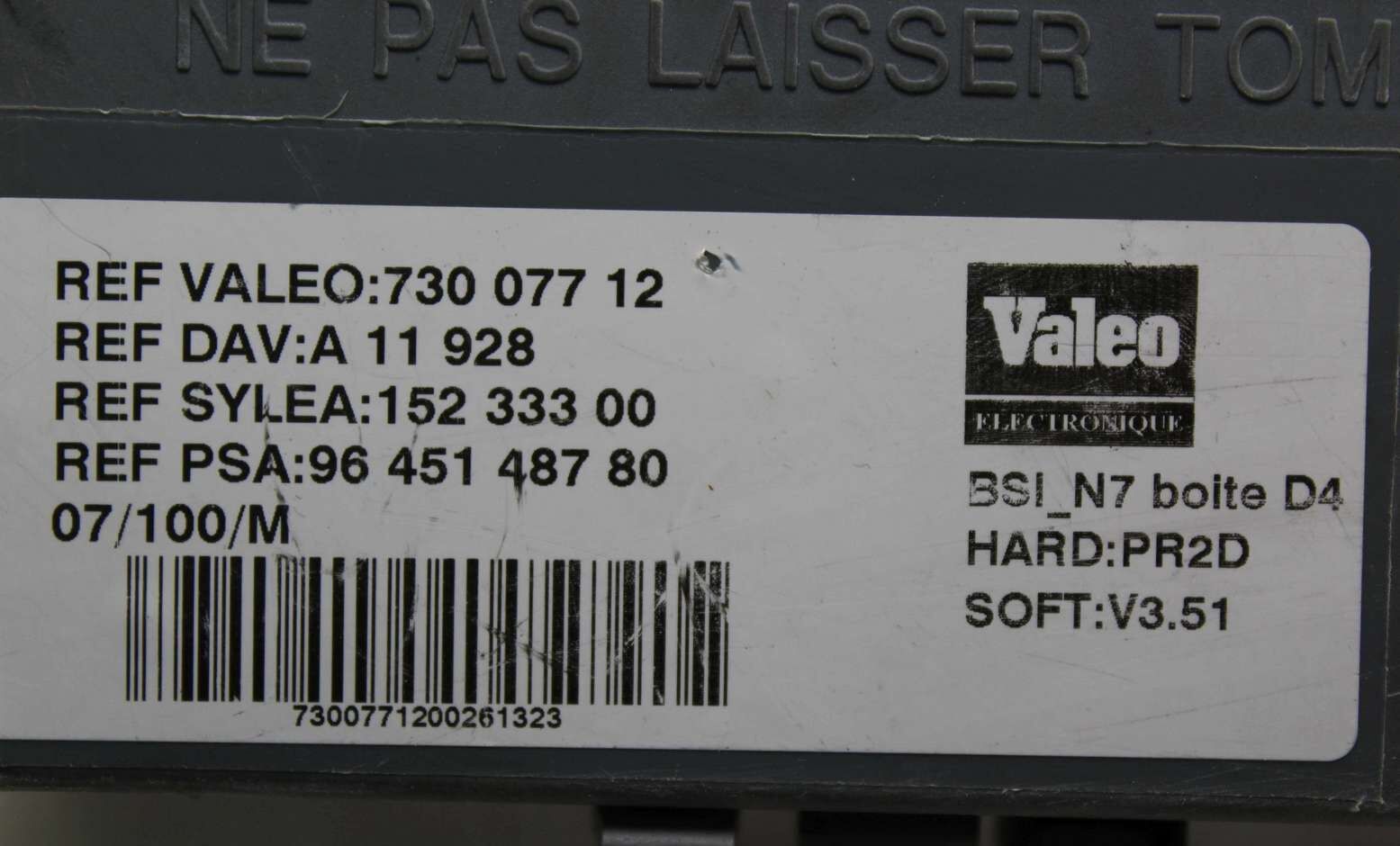 Caja de fusibles Citroen Xsara 9645148780 96 451 487 80 Valeo 73007712 730 077 12 A11928 A 11 928 15233300 152 333 00 - Imagen 2