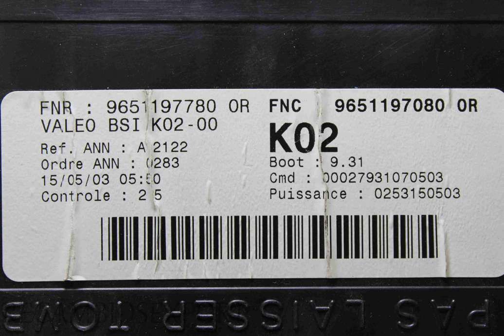 Caja de fusibles peugeot citroen 96511977800R 9651197780 0R 96511970800R 9651197080 0R 0253150503 - Imagen 2