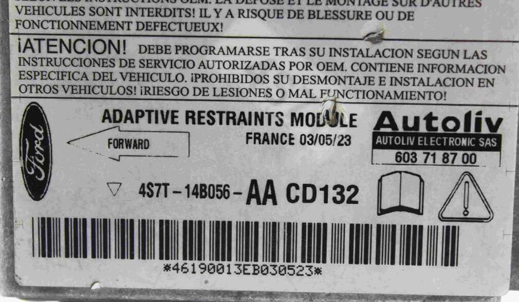 Centralita de airbag Ford Mondeo 4S7T14B056AA 4S7T-14B056-AA Autoliv 603718700 603 71 87 00 - Imagen 2