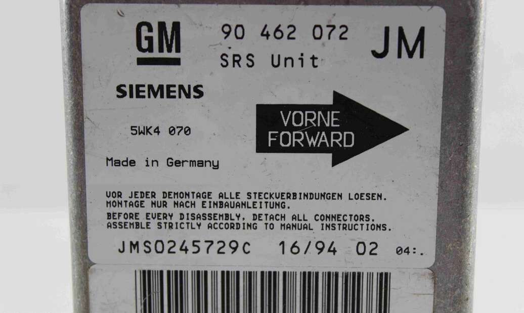 Centralita de airbag Opel Vectra A 90462072JM 90 462 072 JM Siemens SWK4070 SWK4 070 - Imagen 2