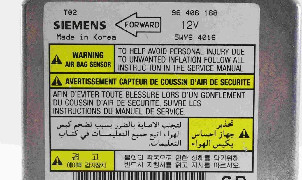 Centralita de airbag Daewoo Kalos 96406168 96 406 168 Siemens 5WY64016 5WY6 4016 - Imagen 2