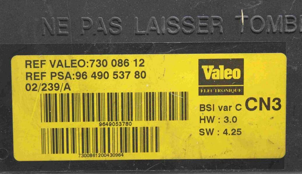 Caja de fusibles BSI Citroen Xsara 9649053780 96 490 537 80 VALEO 73008612 730 086 12 - Imagen 2