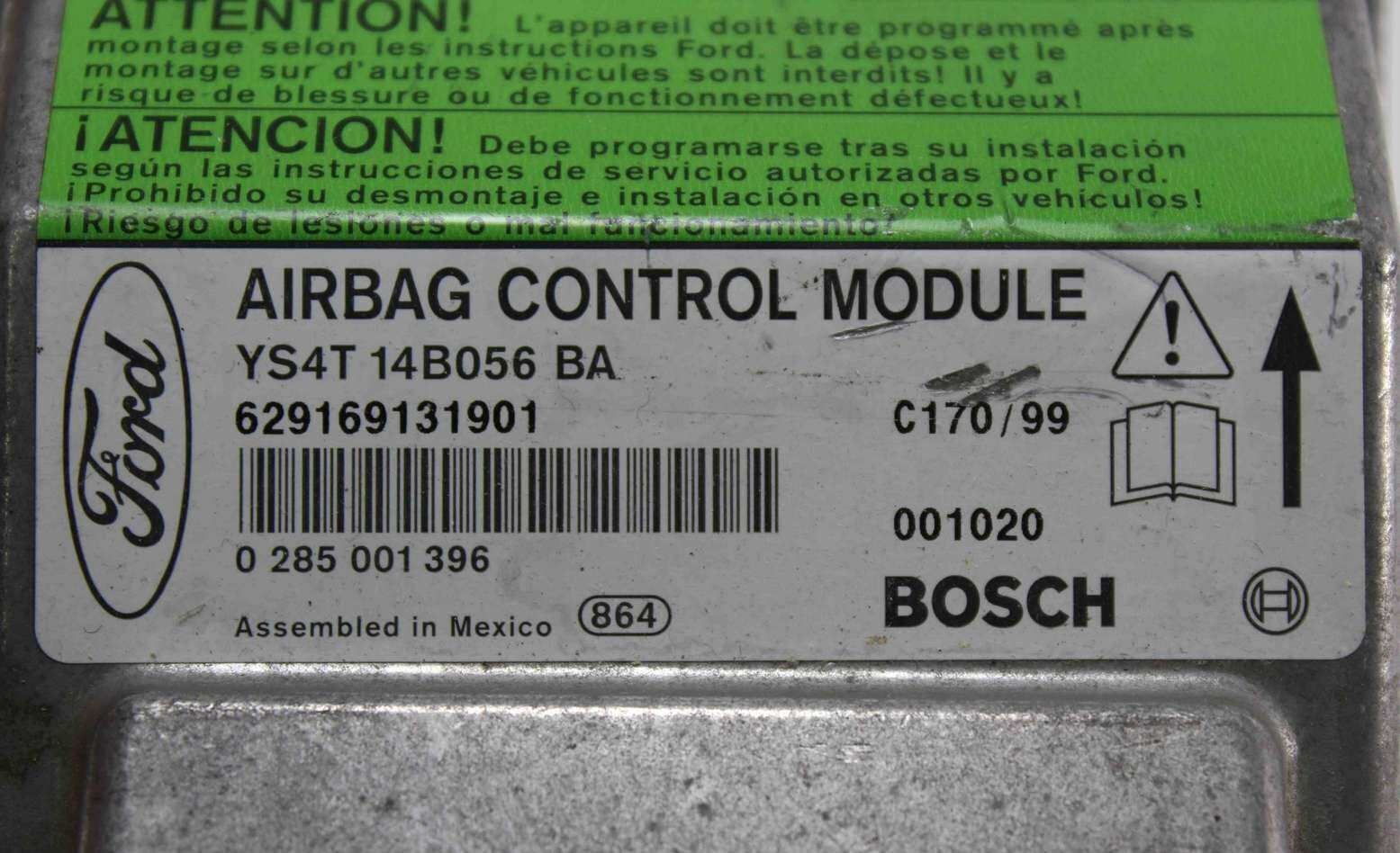 Centralita de airbag Ford Focus TS4T14B056BA TS4T-14B056-BA Bosch 0285001396 0 285 001 396 - Imagen 2