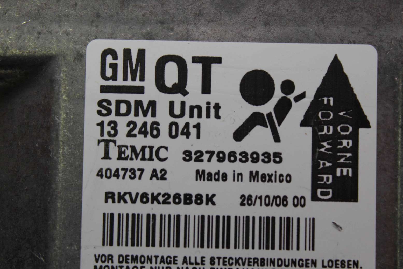 Centralita de airbag Opel Astra 13246041 13 246 041 QT13246041 Temic 327963935 404737 A2 - Imagen 2
