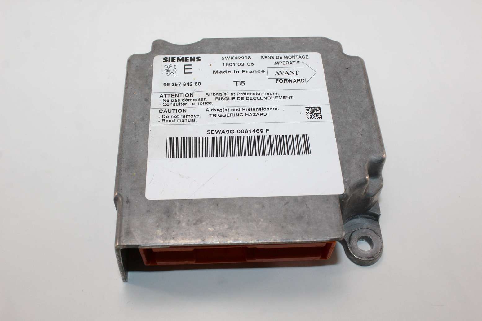 Centralita de airbag Peugeot 307 9635784280 96 357 842 80 Siemens 5WK42908 5WK4 2908