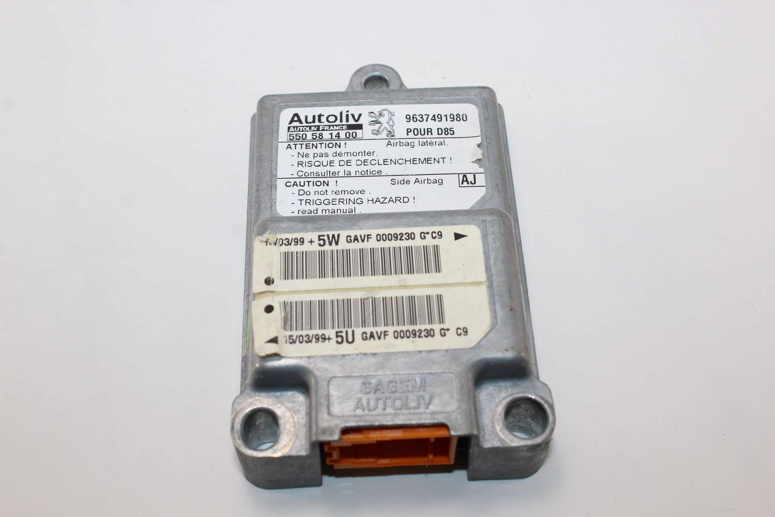 Centralita de airbag Peugeot 406 9637491980 Autoliv 550581400 550 58 14 00 AJ