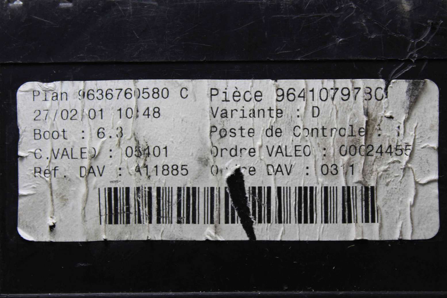 Caja de fusibles Peugeot 307 9641079780 9636760580C 9636760580 C Valeo 00024455 - Imagen 2