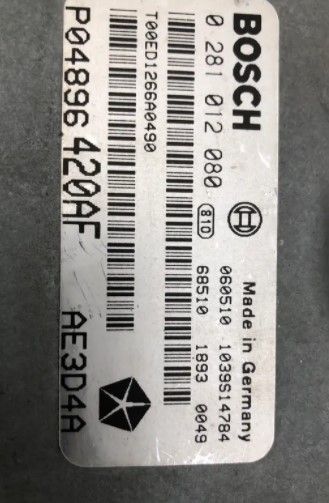 Centralita de motor ECU UCE procedente de Chrysler 0281012080 P04896420AF - Imagen 2
