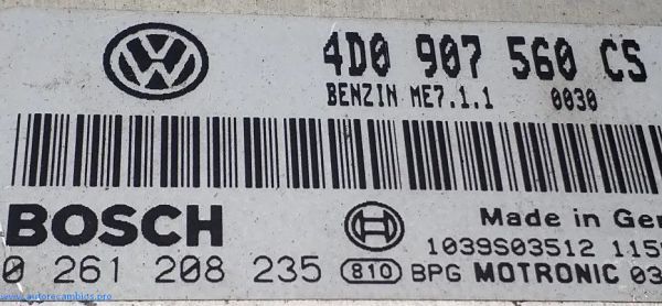 CENTRALITA MOTOR VOLKSWAGEN PHAETON 4D0907560CS 0261208235 - Imagen 2