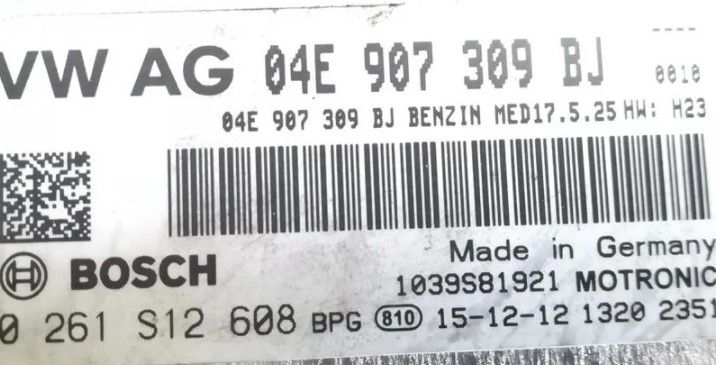 AUDI A3 S3 A3 SPORTBACK CENTRALITA MOTOR 04E907309BJ 0261S126081039S81921 1039S81921 - Imagen 2
