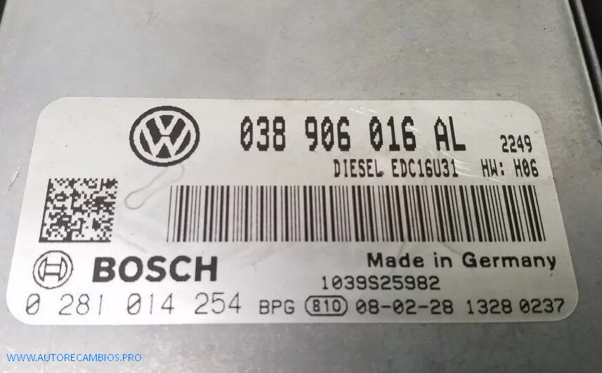 CENTRALITA MOTOR 0281014254 038906016AL VOLKSWAGEN TRANSPORTER