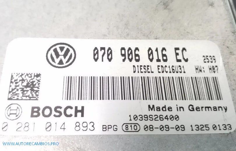 VOLKSWAGEN TRANSPORTER - CARAVELLE T5 CENTRALITA MOTOR 070906016EC 0281014893