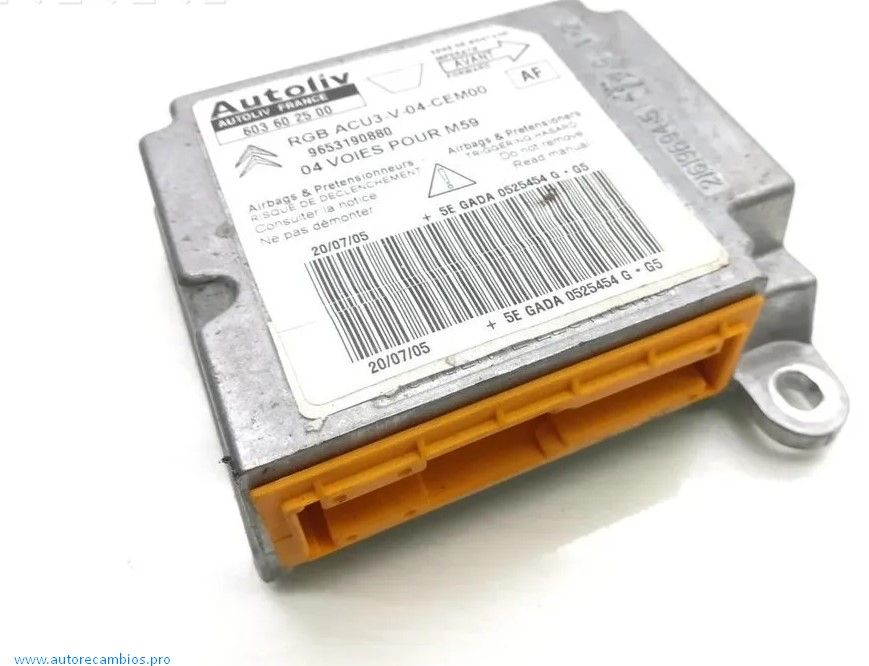Centralita Airbag Grupo PSA Peugeot Citroen 9653190880 AF Autoliv 603602500