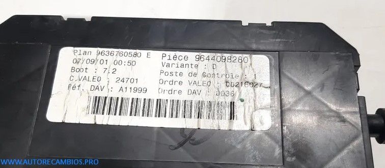 BSI Caja de fusibles Peugeot 307 9636760580E 9636760580 E 9644098280 variante D