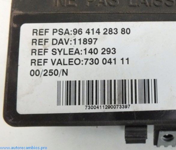 Caja de Fusibles Citroen Berlingo Peugeot Partner 9641428380 96 414 283 80 VALEO 73004111 730 041 11